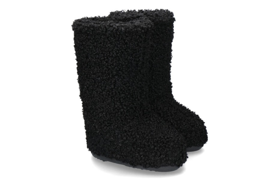 Women scarpa rossa Warm Lining | Moon Boot Snowboot Icon Faux Fur Curly- Schwarz