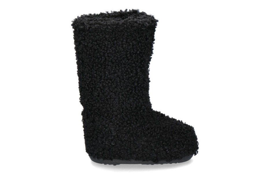 Women scarpa rossa Warm Lining | Moon Boot Snowboot Icon Faux Fur Curly- Schwarz