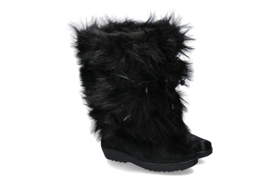 Women scarpa rossa Fur Boots | Oscar Sport Boots Giada Faux Fur- Black