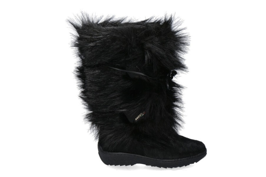 Women scarpa rossa Fur Boots | Oscar Sport Boots Giada Faux Fur- Black