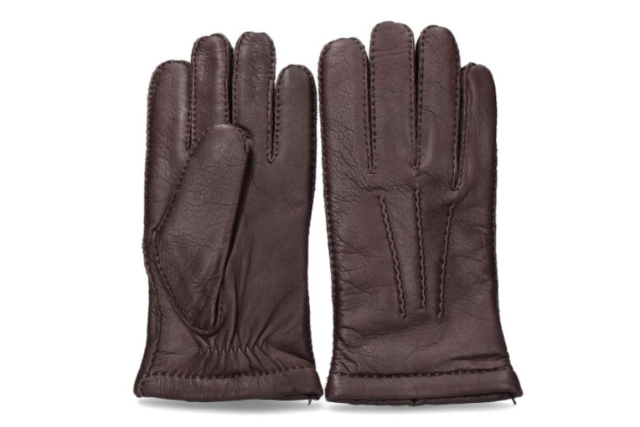 Men scarpa rossa Men'S Gloves | Restelli Leather Gloves Brown