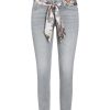 Women scarpa rossa Jeans | Cambio Jeans Liu Short Summer Grey Backside Open Hem