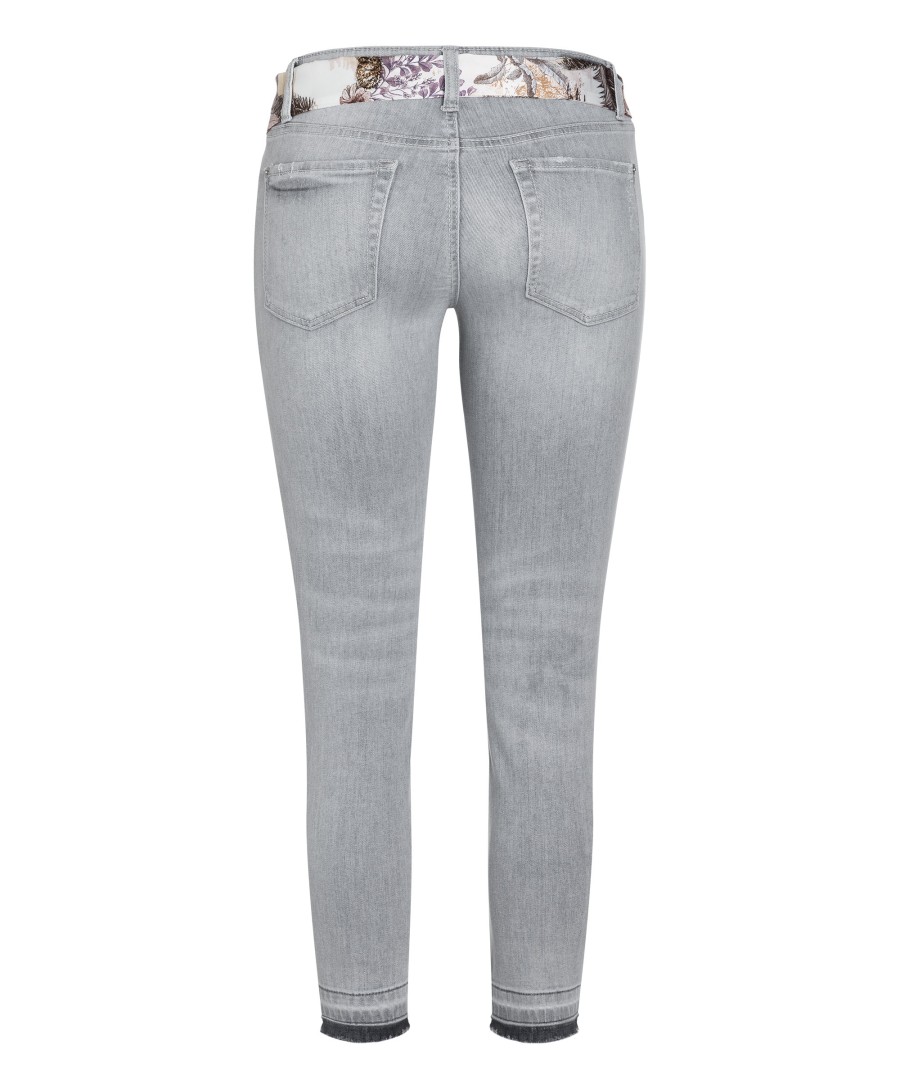 Women scarpa rossa Jeans | Cambio Jeans Liu Short Summer Grey Backside Open Hem