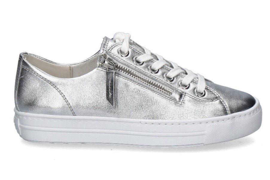 Women scarpa rossa Sneakers | Paul Green Sneaker Nappa Metallic- Alu/ Silber