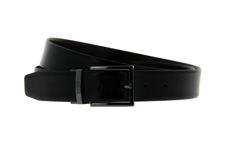 Men scarpa rossa Belts | Hugo Boss Wendegurtel Orion Leather Black Brown