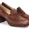 Women scarpa rossa Loafers | Brunate Trotteur Biba Camoscio- Choco