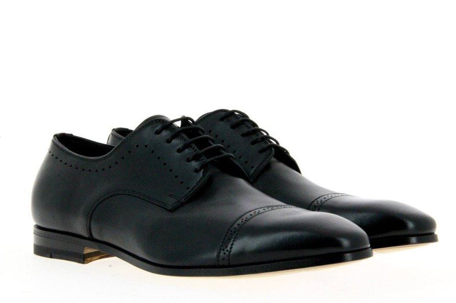 Men scarpa rossa Oxfords | Santoni Lace-Up Leather Black