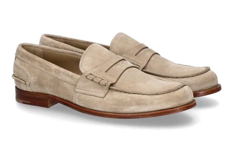 Women scarpa rossa Flats | Church'S Damen-Loafer Pembrey Suede- Desert