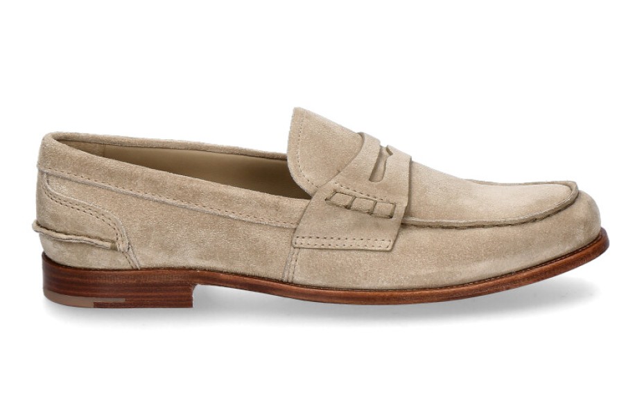 Women scarpa rossa Flats | Church'S Damen-Loafer Pembrey Suede- Desert