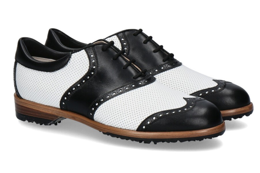 Women scarpa rossa Golf Shoes | Tee Golf Shoes Women'S - Golf Shoe Susy Perforato Bianco Nero