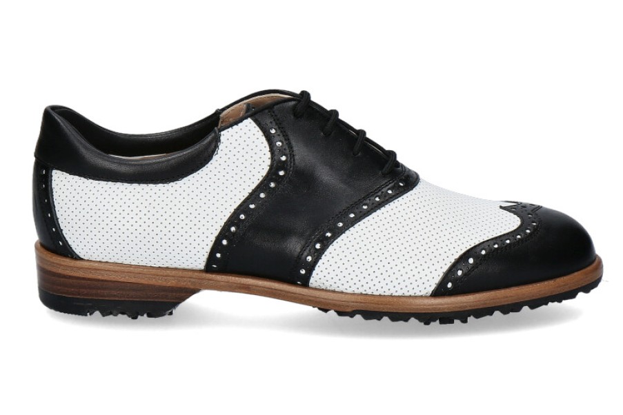 Women scarpa rossa Golf Shoes | Tee Golf Shoes Women'S - Golf Shoe Susy Perforato Bianco Nero