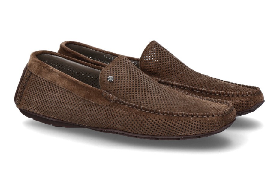 Men scarpa rossa Moccasins | Aldo Brue Mokassin Peach Calf Leather