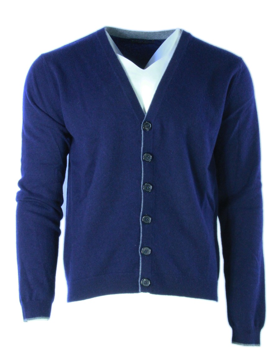 Men scarpa rossa Sweaters | Buxton Street Cardigan Cashmere Midnight