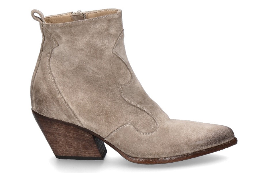 Women scarpa rossa Ankle Boots | Elena Iachi Cowboy- Bootie Velour Wash- Corda