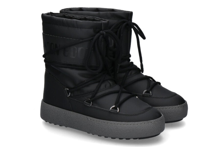 Women scarpa rossa Ankle Boots | Moon Boot Snowboot Ltrack Tube Rubber- Schwarz