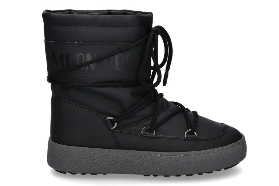 Women scarpa rossa Ankle Boots | Moon Boot Snowboot Ltrack Tube Rubber- Schwarz