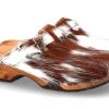 Women scarpa rossa House Slippers | Woody Wooden Clogs Manu Fell Weiss Braun