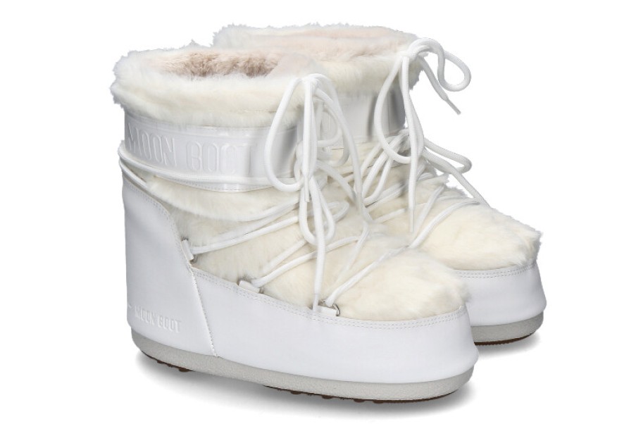 Women scarpa rossa Fur Boots | Moon Boot Model Icon Low Faux Fur Optical White