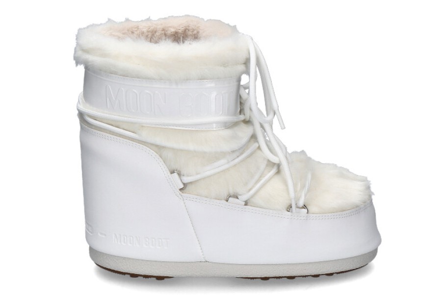 Women scarpa rossa Fur Boots | Moon Boot Model Icon Low Faux Fur Optical White