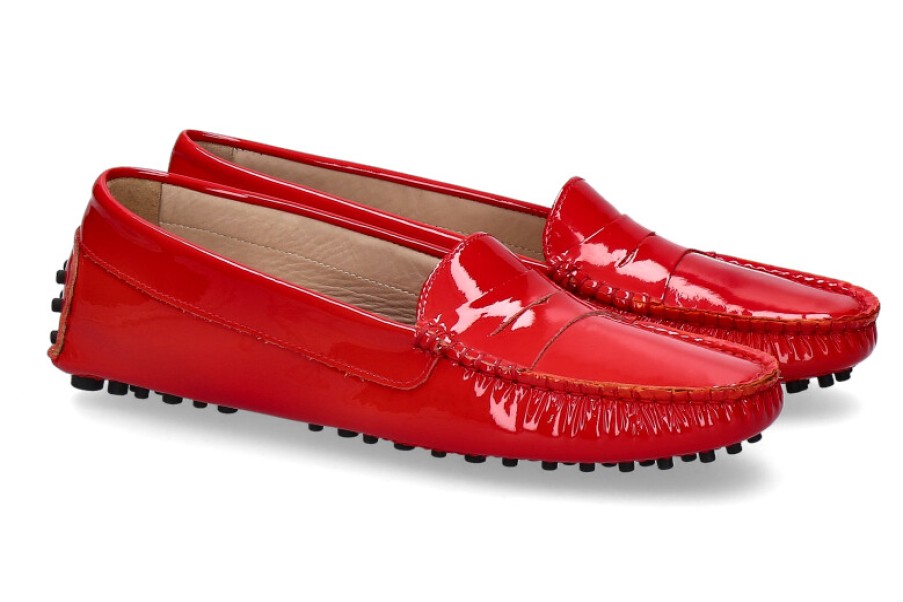 Women scarpa rossa Moccasins | Scarparossa Slipper Gomera Vernice 0639 Rosso