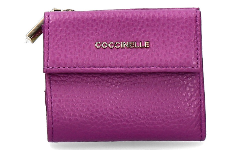 Women scarpa rossa Wallets | Coccinelle Wallet Grain Leather Metallic Soft Dahlia