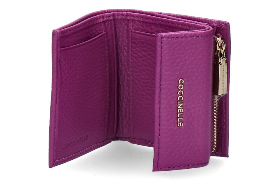 Women scarpa rossa Wallets | Coccinelle Wallet Grain Leather Metallic Soft Dahlia