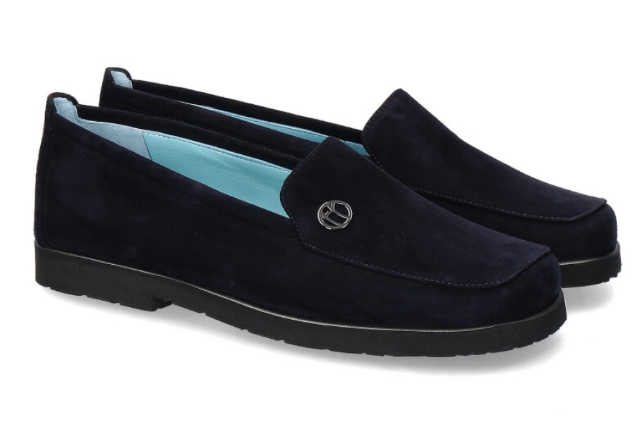 Women scarpa rossa Moccasins | Thierry Rabotin Loafer Gala Camoscio Navy- Dunkelblau