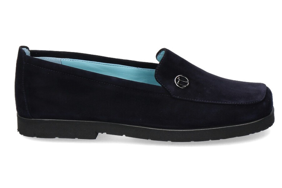 Women scarpa rossa Moccasins | Thierry Rabotin Loafer Gala Camoscio Navy- Dunkelblau