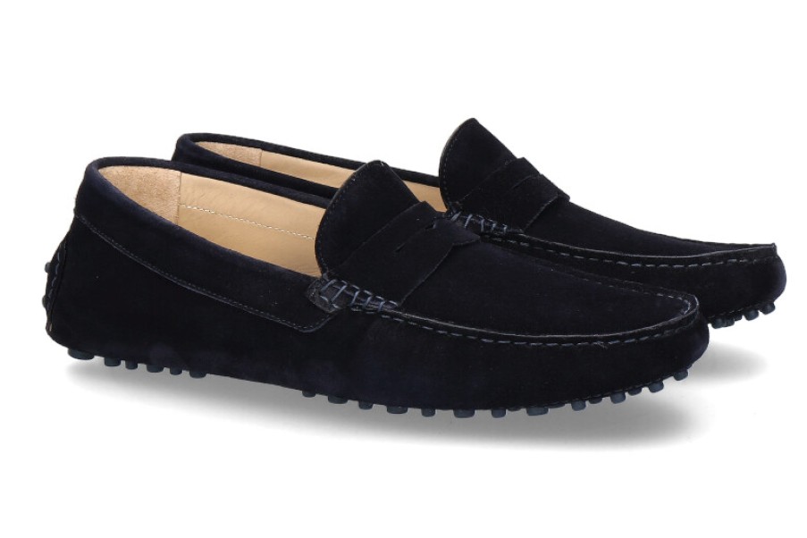 Men scarpa rossa Moccasins | Scarparossa Men'S Moccasins Gomera Dark Blue