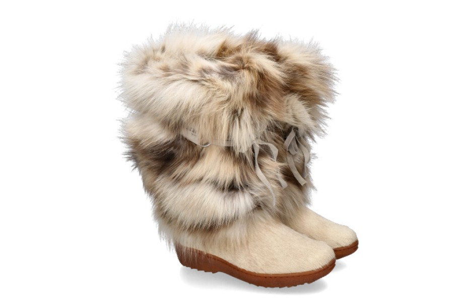 Women scarpa rossa Fur Boots | Oscar Sport Fur Boots Volpe Bianco Iceburg Chiaro