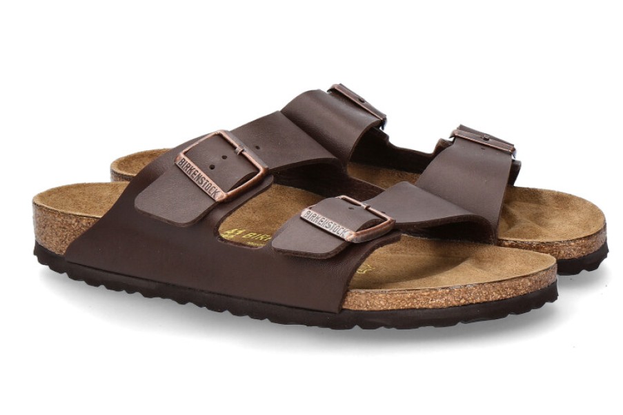 Men scarpa rossa Sandals | Birkenstock Mules Arizona Schmal Birko-Flor Braun