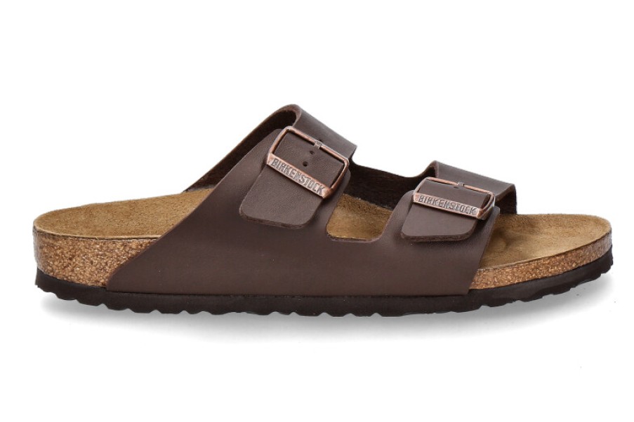 Men scarpa rossa Sandals | Birkenstock Mules Arizona Schmal Birko-Flor Braun