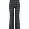 Women scarpa rossa Pants | Cambio Trousers Faith Tweed Lurex Check Jacquard -Tweed Lurex Check Black Silver