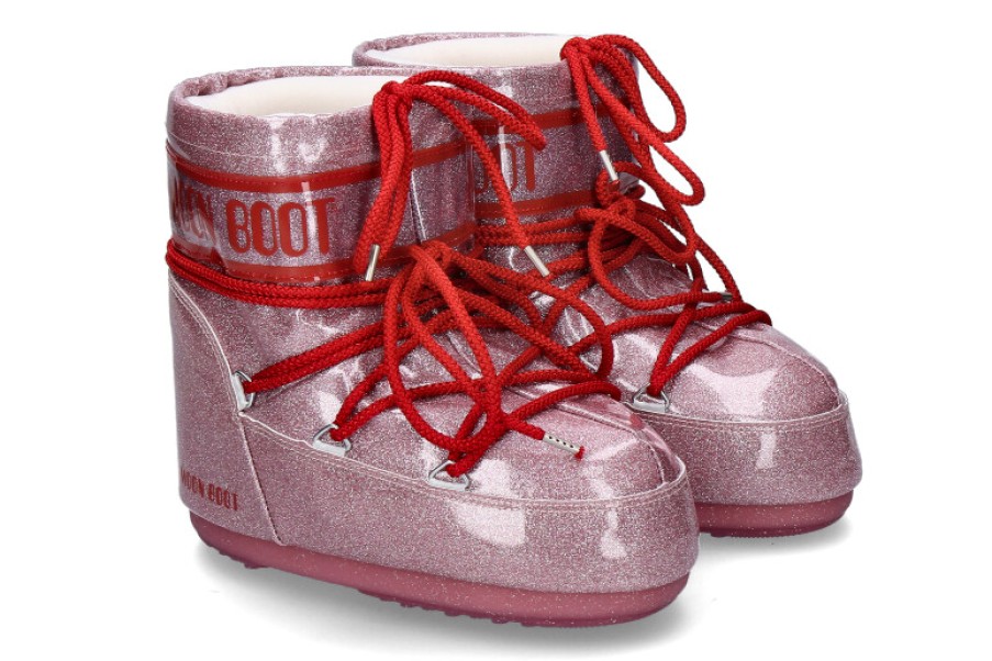 Women scarpa rossa Boots | Moon Boot Snowboot Icon Low Glitter- Pink