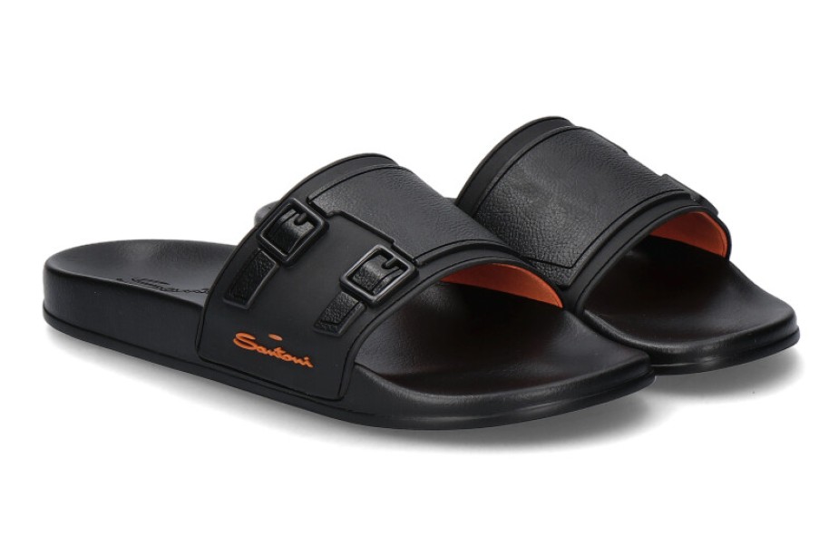 Men scarpa rossa Sandals | Santoni Mules Nero