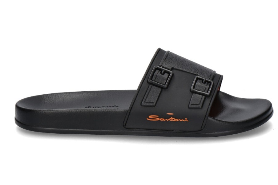 Men scarpa rossa Sandals | Santoni Mules Nero