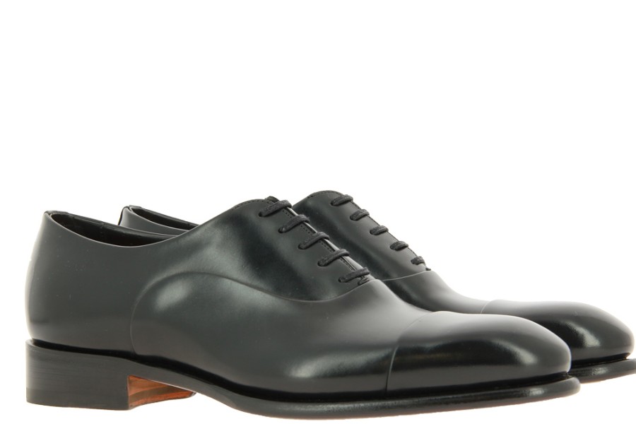 Men scarpa rossa Oxfords | Santoni Lace-Up Leather Black Dn01