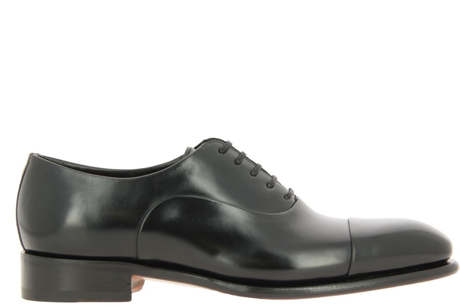 Men scarpa rossa Oxfords | Santoni Lace-Up Leather Black Dn01