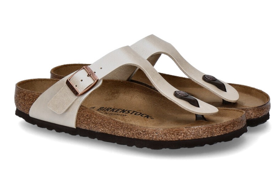 Women scarpa rossa Sandals | Birkenstock Mules Gizeh Pearl White Normal