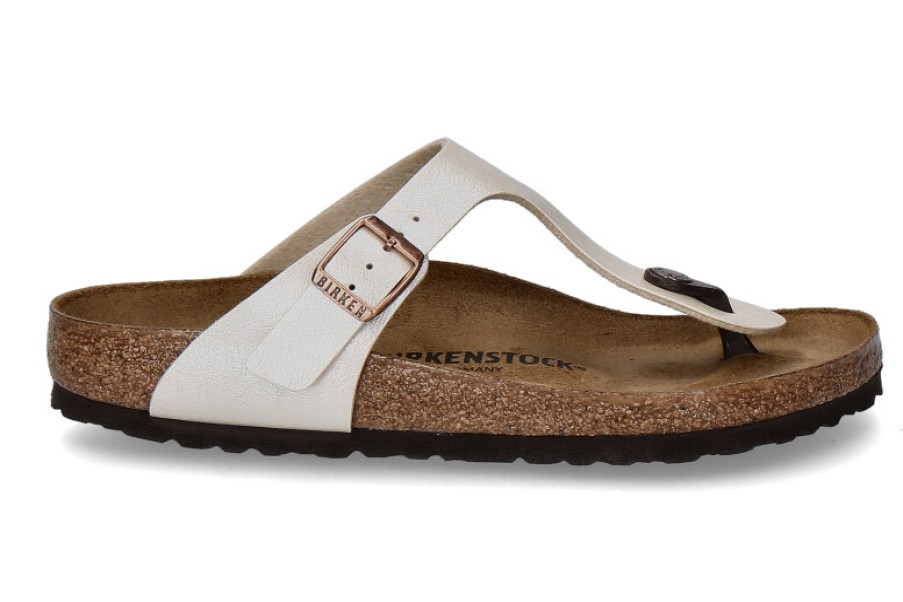 Women scarpa rossa Sandals | Birkenstock Mules Gizeh Pearl White Normal