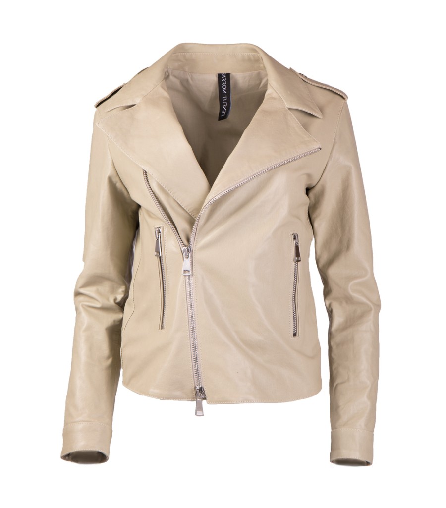 Women scarpa rossa Jacket'S | Barron Turner Biker Jacket Boney Dough Nappa Lavata