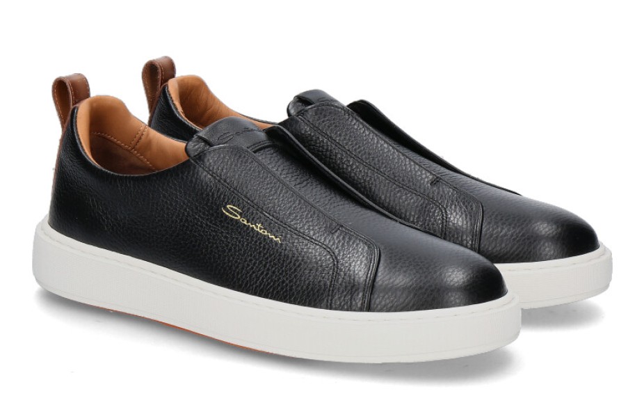 Men scarpa rossa Sneakers | Santoni Herren-Sneaker Cleanic Soft- Schwarz