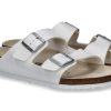 Men scarpa rossa House Slippers | Birkenstock Mule Arizona Normal Birko-Flor Weiss