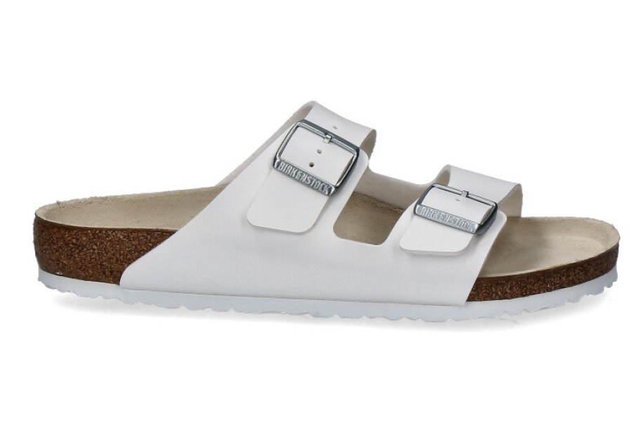 Men scarpa rossa House Slippers | Birkenstock Mule Arizona Normal Birko-Flor Weiss