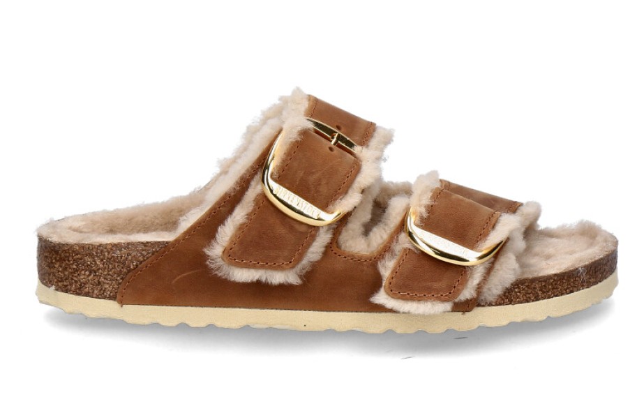 Women scarpa rossa Warm Lining | Birkenstock Mules Arizona Big Buckle Shearling Schmal- Cognac