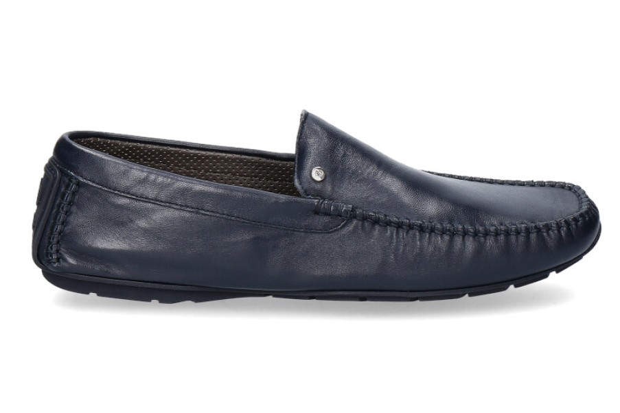 Men scarpa rossa Moccasins | Aldo Brue Moccasin Nappa Lux 131 Blu