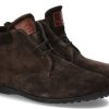 Men scarpa rossa Oxfords | Ludwig Reiter Lace-Up Ankle Boots Lined Grinzinger Neu Velour Dunkelbraun