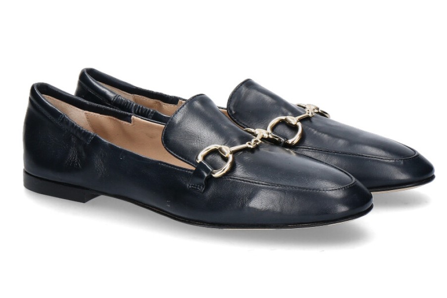 Women scarpa rossa Flats | Pomme D'Or Slipper Glove Navy Cuoio Nero (41)