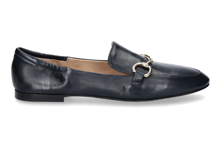 Women scarpa rossa Flats | Pomme D'Or Slipper Glove Navy Cuoio Nero (41)