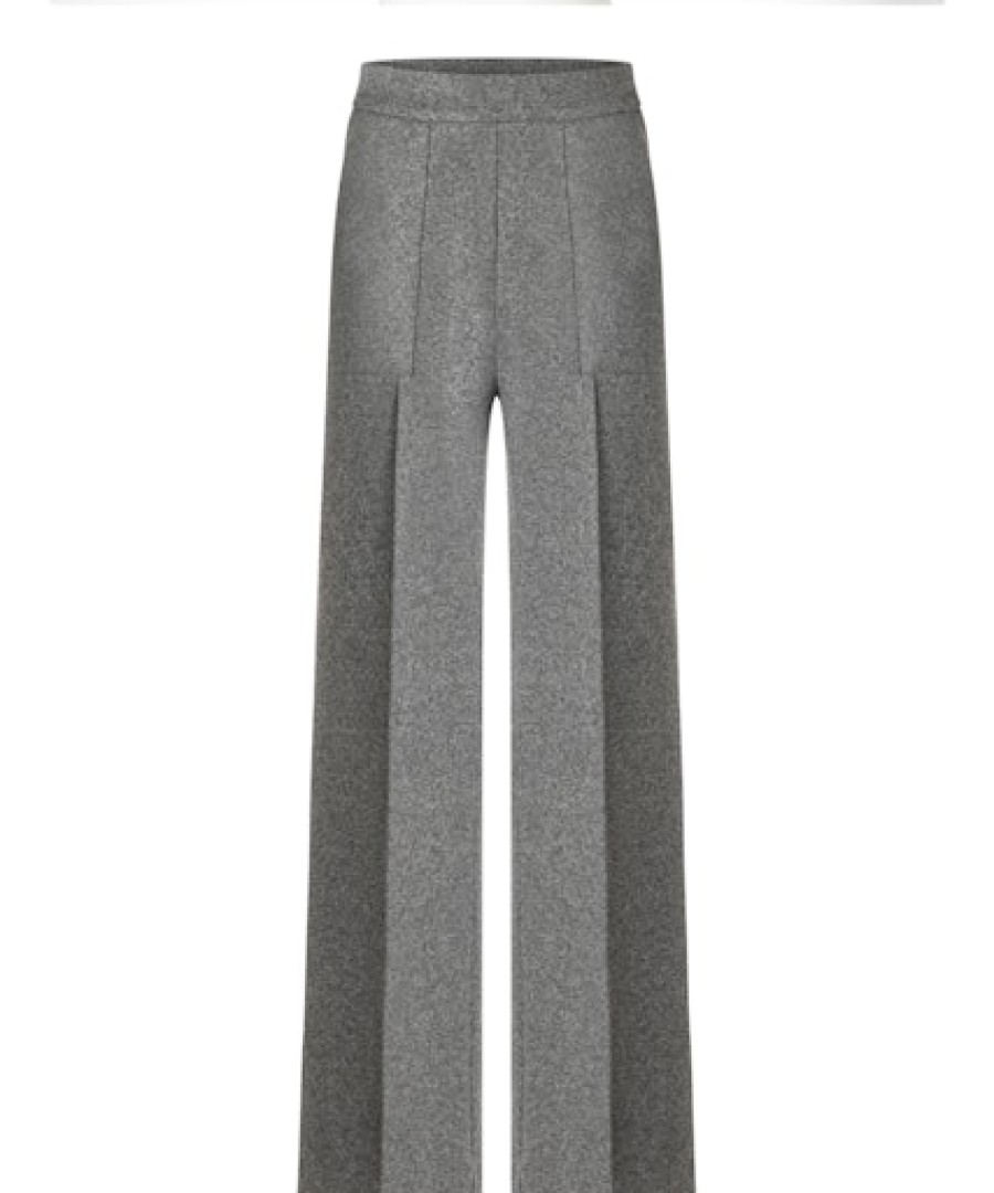 Women scarpa rossa Pants | Cambio Trousers Ava Utility Cozy Knitted Jersey - Charcoal Melange